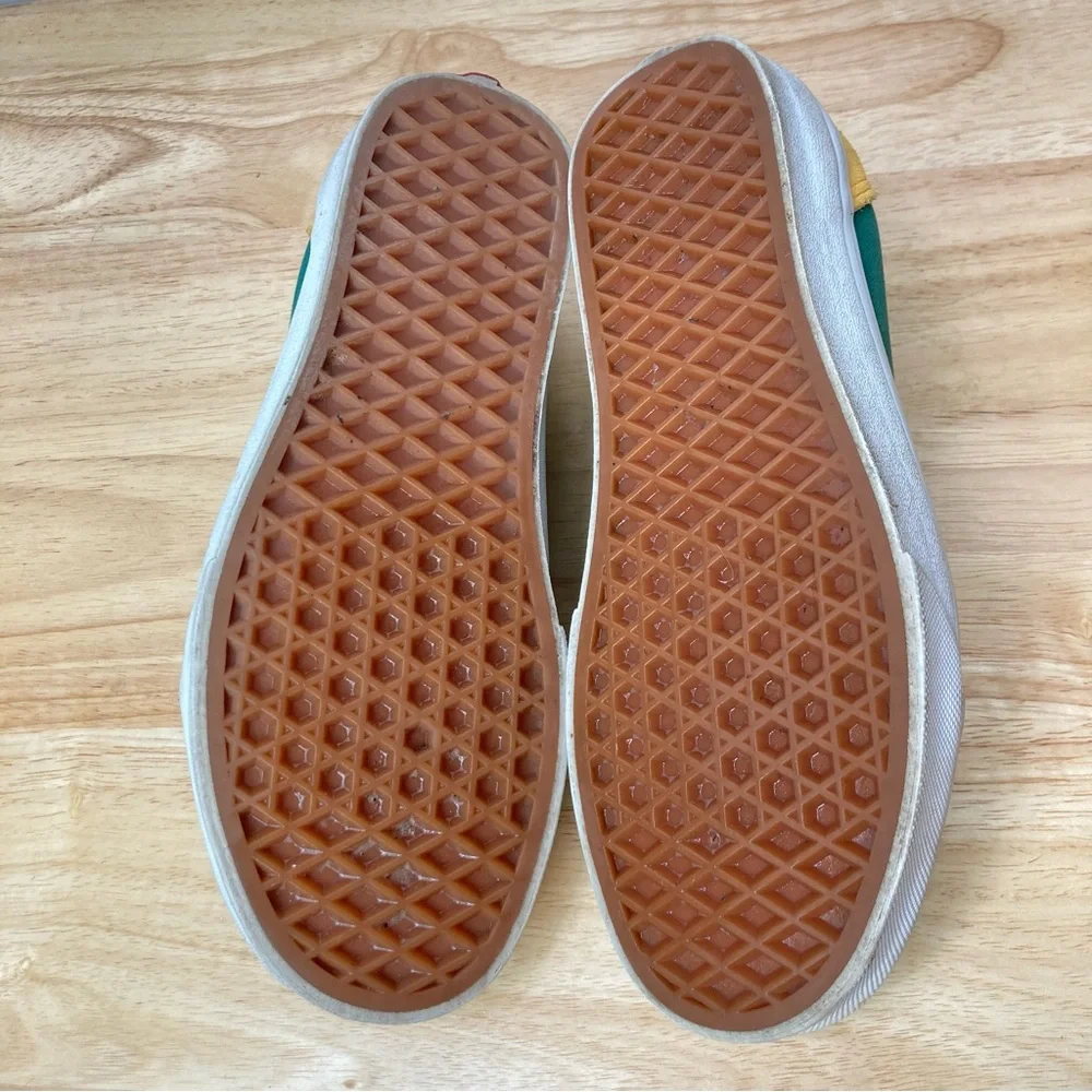 Vans Off The Wall Sneakers M5/W6.5 Suede Canvas Blue Green Yellow Skate Street
